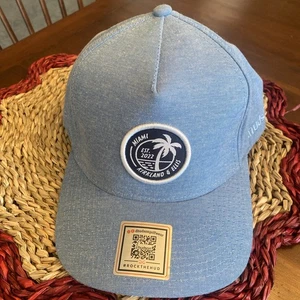 Cappello D. Hudson Dancin' Cactus SnapBack blu come nuovo 5 pannelli coperchio ricamato Miami - Foto 1 di 12