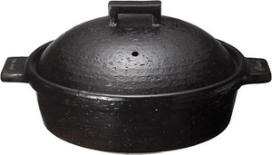 NAGATANIEN 2-4ppl Bistro Steam Donabe Multi Use Clay Pot Earthenware Black Japan - Picture 1 of 8