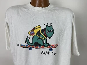 Vintage 90s GTE Visa Skatin By T-Shirt XL Telephone Tech Skater Dog Pop Art USA - Bild 1 von 15