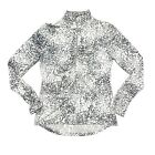 Vintage Sno Skins 1/4 Zip Pullover Shirt  Leopard Print Long Sleeve Size M Base