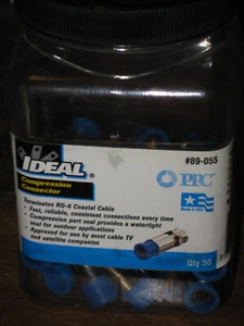 Conectores F, Crimpado, Compresión Ideal para RG-6, Pack 25, 89-055, Nuevo - Imagen 1 de 4