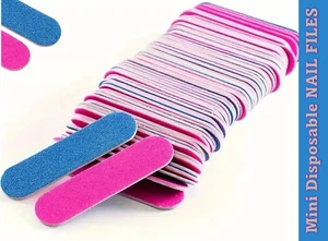 Mini NAIL FILES Emery Board DOUBLE SIDED Manicure PEDICURE DISPOSABLE Travel UK - Picture 1 of 18