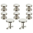 Premium Men's Cufflinks Studs Set - Classic French Style for Button Shirts