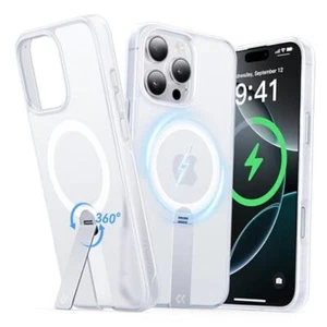 Designed Case with Upgraded Rotatable Stand for iPhone 16 Pro Frosted White - Picture 1 of 7