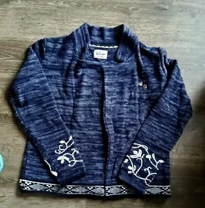 Luis Trenker ❤️ 🏚️ Damen Strickjacke Gr. S bestickt, dunkelblau - Bild 1 von 6