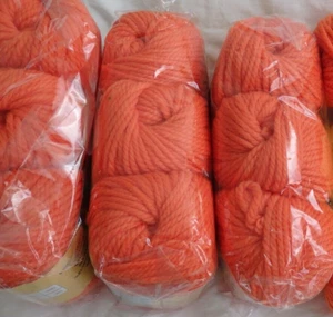 Wool blend Silky Soft Velvet Knitting Yarn Lot Total 600g Orange - Picture 1 of 3