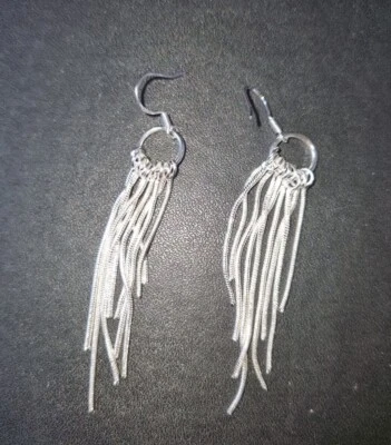 PENDIENTES ESTILO PLUMAS FINAS RELLENOS PLATA ESTERLINA 925 INC BOLSA DE REGALO GRATIS. Foto 1 de 4