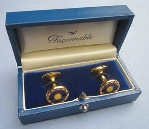 Collectible Pair of Faconnable Gilt & Enamel Cufflinks - Picture 1 of 5