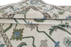Oushak Hand Knotted Ivory 4x6, 5x8, 6x9, 8x10, 9x12, 10x14, 12x15 Wool Area Rug - Picture 1 of 11
