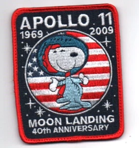 NASA APOLLO-11🚀ARMSTRONG MOON LANDING 1969-2009 40th-ANNIVERSARY Snoopy PATCH - Bild 1 von 16