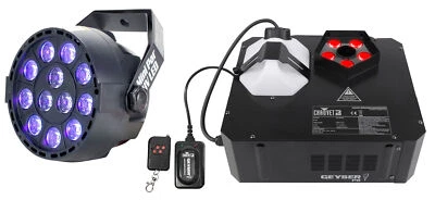 Chauvet DJ GEYSER P5 DMX RGBA+UV Fog Machine Fogger+Remote+Par Can Blacklight - Image 1 of 4