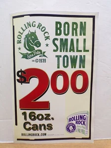 Rolling Rock $2 16oz Cans 11"x17" Advertisement Poster 2009 - Picture 1 of 2