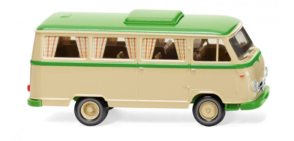 WIKING 027044 Scala HO Borgward Campingbus B611 colore beige/verde 1957-61 - Immagine 1 di 1