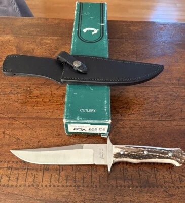 Cubiertos de zorro vintage Maniago Italia ciervo Bowie FO-602CE cuchillo cuchillos de zorro Foto 1 de 4