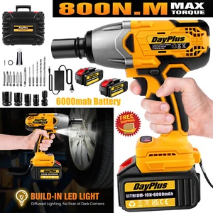 800Nm 1/2" Cordless Electric Impact Wrench Drill Gun Ratchet Driver for Car Tire - Picture 1 of 19