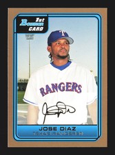 2006 1st Bowman Card Gold #B72 Jose Diaz Prospects
