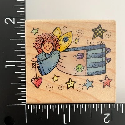 Hero Arts Quilters Angel Patchwork botones cosidos estrellas E1155 sello de goma Foto 1 de 3