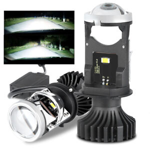 2x H4 9003 Bi-LED Mini Projector Lens 80W Bulbs Headlight Kit Hi/Lo Retrofit LHD