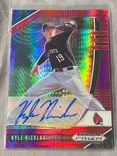 2020 Panini Prizm Draft Picks Purple Red Kyle Nicolas Auto PDP61