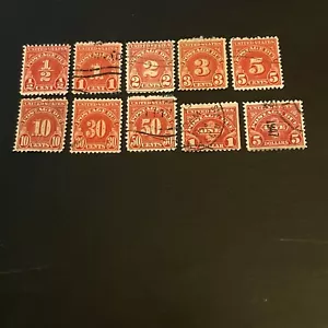 Us stamps Scott #J69 - 78 Postage Due .BOB .Used Ng Different Cancellations - Picture 1 of 2