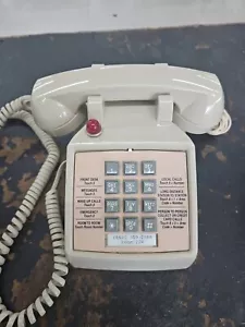 BEIGE PUSH BUTTON LANDLINE PHONE FOR HOTEL ESSEX HOUSE Business Motel Telephone - Picture 1 of 7