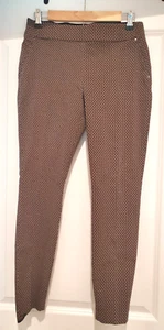 Maurices Pull On Straight Leg Hose Damen M lang braun schwarz Rautenmuster - Bild 1 von 6