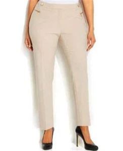 CALVIN KLEIN Women's Ankle Pants, Latte, size 24W.  NEW With Tags - Picture 1 of 1
