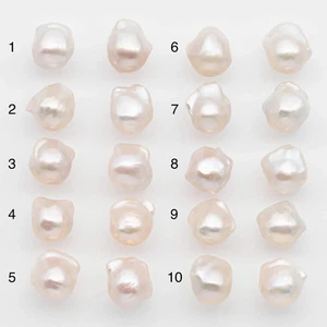 10-12mm Small Size – White Baroque Pearl Matching Pair, High Luster Freshwater - Picture 1 of 76