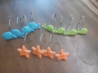 Circo 海生物浴帘钩鱼鲸海星目标见图片 — 第 1/4 张图片