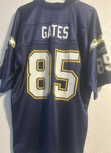 VTG Reebok NFL Equipment San Diego Chargers Antonio Gates #85 Jersey Blue - Picture 1 of 5