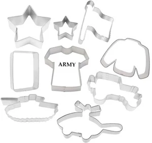 Juego de cortador de galletas militar del ejército de 9 piezas de metal - Imagen 1 de 10