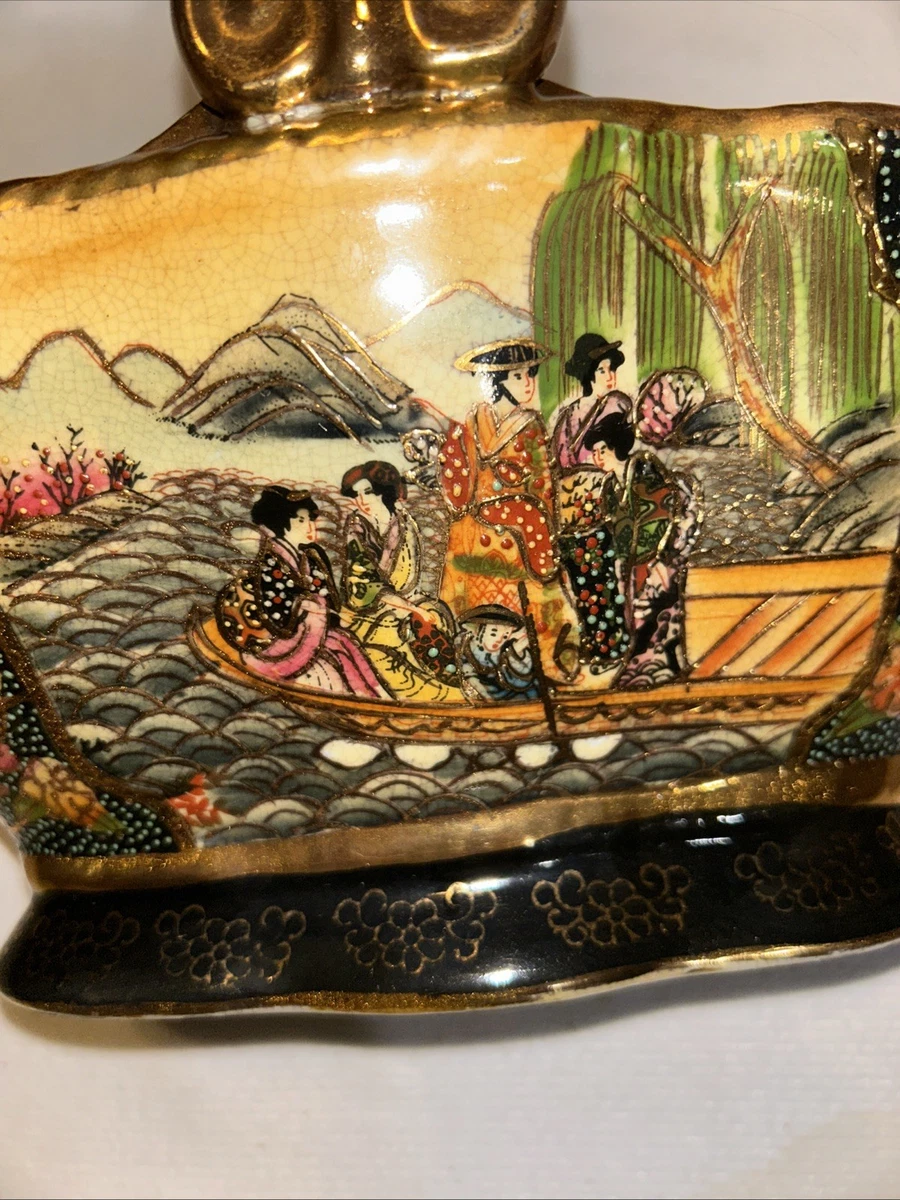 ♥時代 織部 大徳利 時代箱つき 花瓶 花器 古玩 中国 レトロ