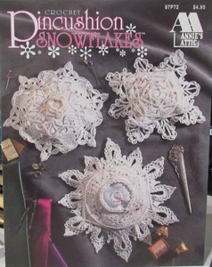 Annie's Attic PINCUSHION SNOWFLAKES Victorian Doily Crochet Pattern Book 87P72 - Picture 1 of 3