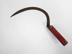 Vintage landwirtschaftliche Landwirtschaft Handsichel 12 Zoll - roter Griff  - Bild 1 von 9
