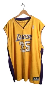 Los Angeles Lakers NBA Basketball Jersey Adidas #25 Size 3XL Yellow - Picture 1 of 13