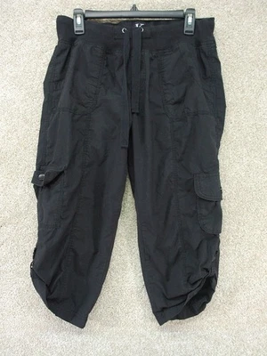 Pantalones capri cargo negros medianos Calvin Klein para mujer Foto 1 de 4