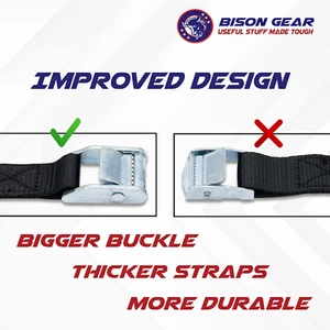 Premium Tie Down Straps - (Car Roof Rack Straps for Surfboard Kayak or Cargo ... - Bild 1 von 12