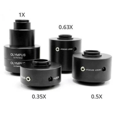 C-Mount Camera Adapter Reduction Lens 0.35X-1X for Trinocular Olympus Microscope - Image 1 of 4