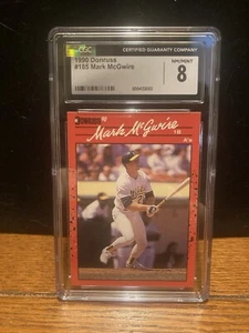 Donruss 1990 185 Mark McGwire CGC 8 NM/MINT - Picture 1 of 2