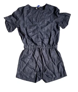 POLO RALPH LAUREN Navy Women's Linen Romper Belted Short Sleeve, 0, NWOT - Picture 1 of 1