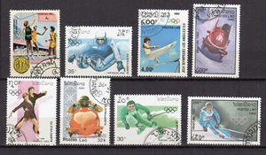 Laos 1984-92 Jeux Olympiques lot de 8 timbres oblitérés /TE4332g - Picture 1 of 1