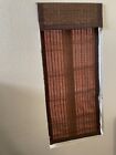 31 x 57 in Bamboo Woven Wood Corded Roman Shade with Room Darkening Liner