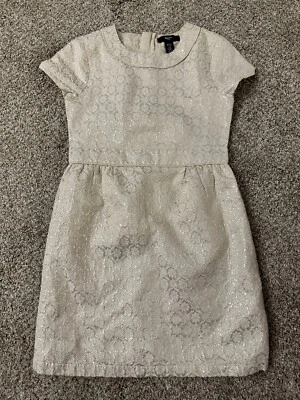 Gap Kids Girls Short Sleeved Dress BROCADE GOLD & CREAM fitted Size M 8-10 - Image 1 of 4