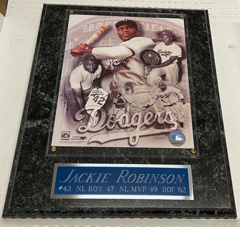 JACKIE ROBINSON LA BROOKLYN DODGERS FRAMED 8X10 PHOTO-12X15 WALL PLAQUE DECOR Cover