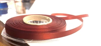 Orange Rust Double Satin Super Ribbon 8mm 5/16” X 2 Mtrs Woven Edge Poly Panda - Image 1 of 4