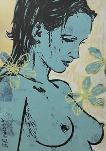 DAVID BROMLEY Nude "Romy" Signed, Limited Edition Screenprint, 111cm x 77cm - Picture 1 of 2
