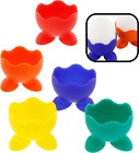 Silicone Egg Cup Holders- Set of 5 Rainbow Serving Cups -Dishwasher Safe