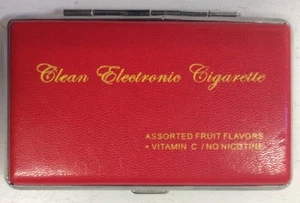 Metal Red Business Card Cigarette Holder Snap Close - Picture 1 of 10
