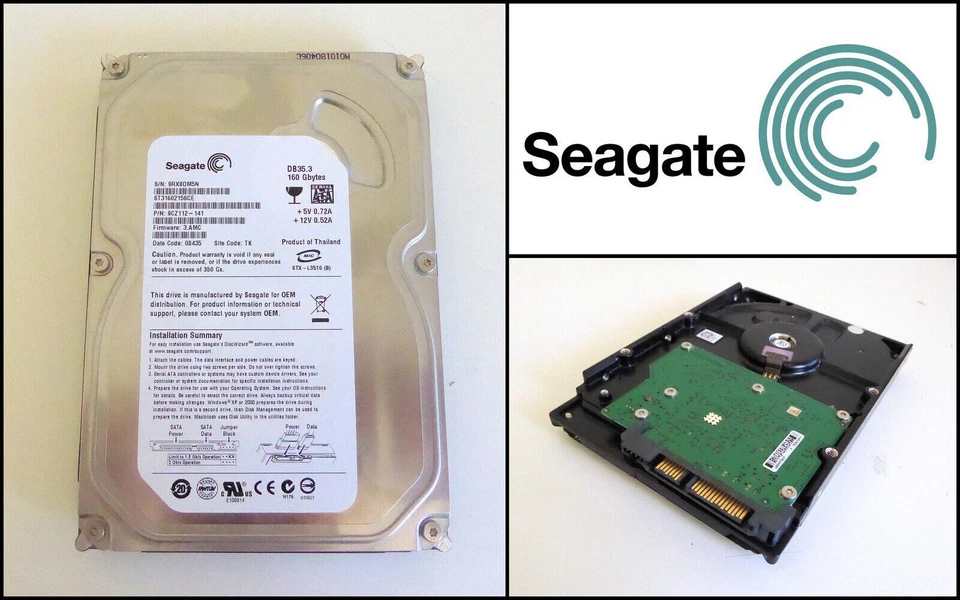Seagate 160GB 3.5 inch SATA Hard Disk Drive HDD ST31602158CE - Image 1 of 1
