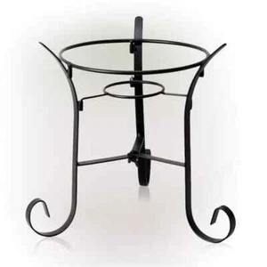 Gazing Globe Stand, Black Iron, 10 In. Tall Garden Decoration, Lawn, Yard - Picture 1 of 10